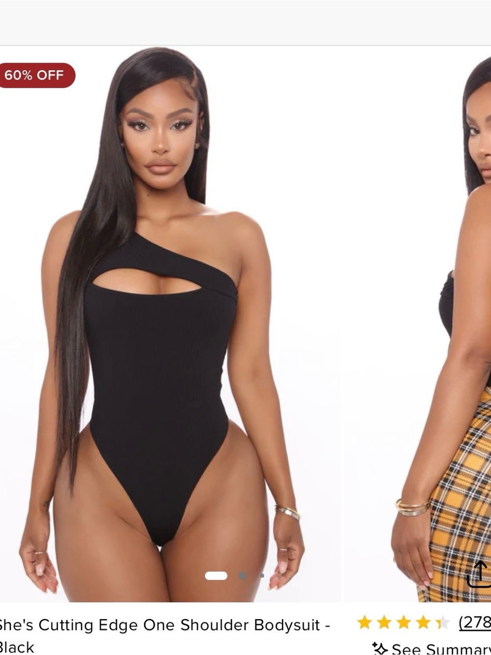 Fashion Nova One Shoulder Bodysuit New!